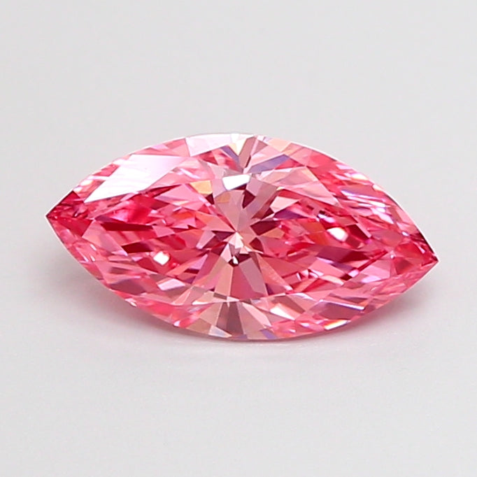 0.85 carat fancy vivid pink marquise lab grown diamond VS1 clarity
