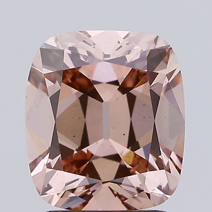 2.02 carat fancy light brown old mine cushion lab grown diamond VS1 clarity