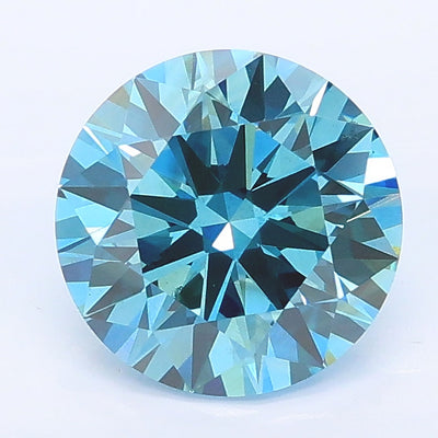 2.01 carat fancy vivid blue round lab grown diamond VS2 clarity