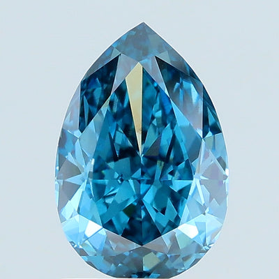 1.73 carat fancy vivid blue pear lab grown diamond VS1 clarity