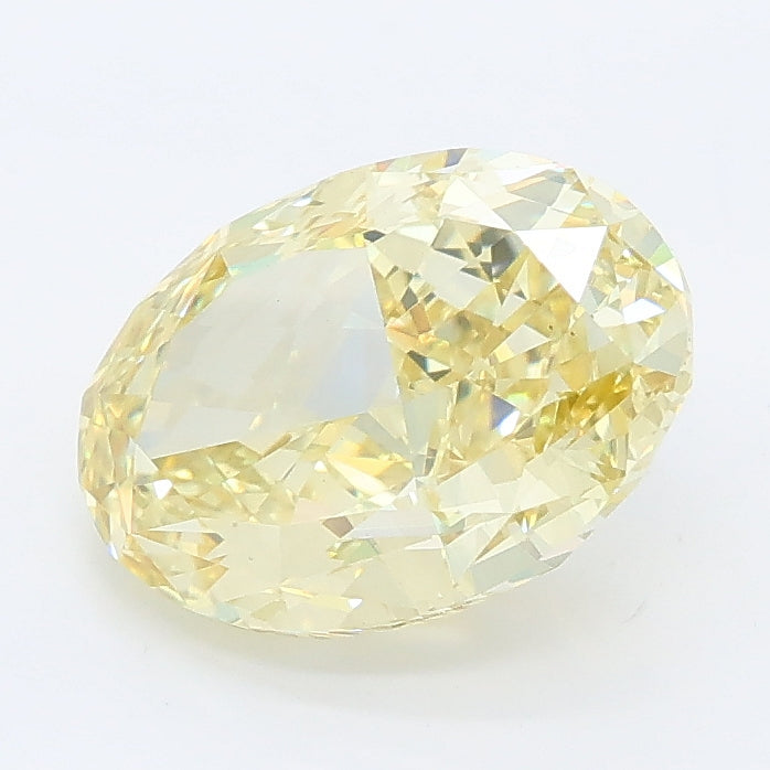 2.58 carat fancy intense yellow oval lab grown diamond VS1 clarity
