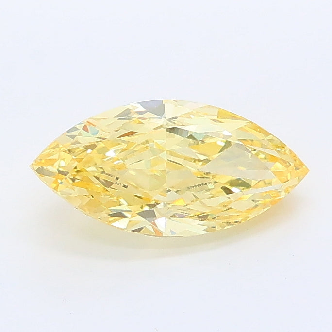 1.03 carat fancy intense yellow marquise lab grown diamond VVS2 clarity