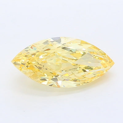 1.03 carat fancy intense yellow marquise lab grown diamond VVS2 clarity