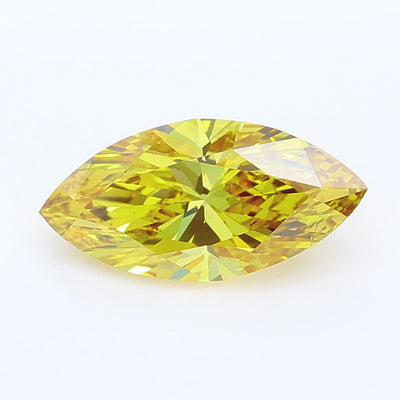 0.99 carat fancy intense brownish yellow marquise lab grown diamond VS2 clarity