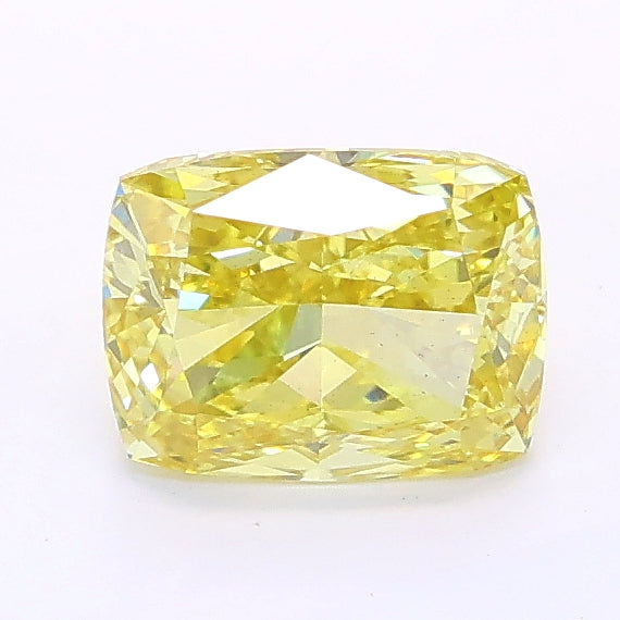 1.05 carat fancy yellow cushion lab grown diamond VS2 clarity