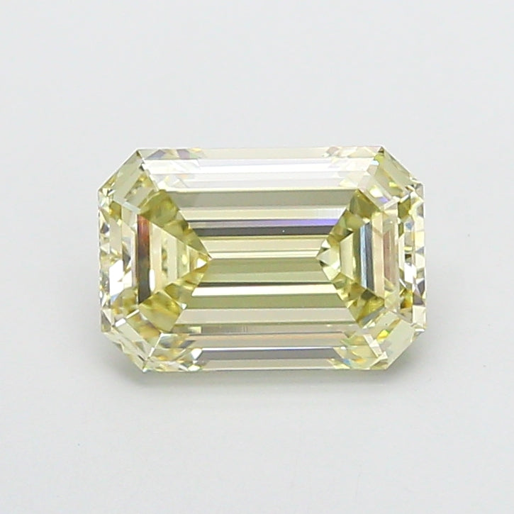 5.09 carat fancy light yellow emerald lab grown diamond VS2 clarity