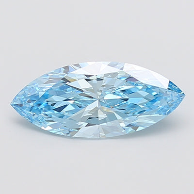 2.12 carat fancy vivid blue marquise lab grown diamond VS1 clarity
