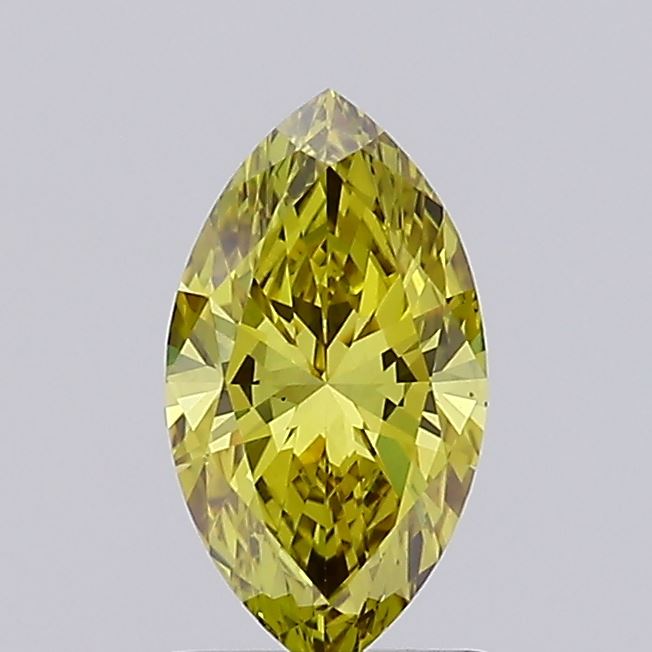 1.05 carat fancy intense grayish yellow marquise lab grown diamond VS1 clarity
