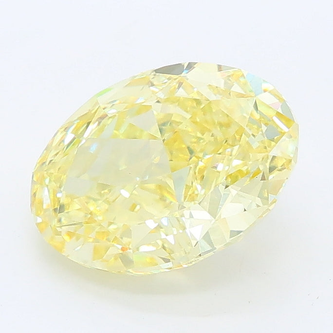 2.45 carat fancy intense yellow oval lab grown diamond VS1 clarity
