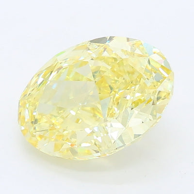 2.45 carat fancy intense yellow oval lab grown diamond VS1 clarity