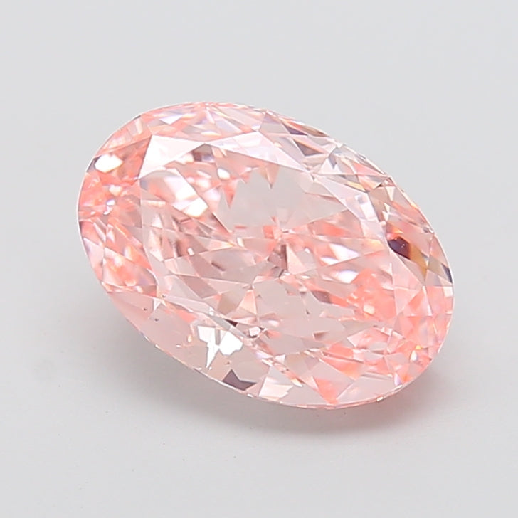 4.04 carat fancy intense pink oval lab grown diamond VS2 clarity