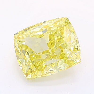 1.07 carat fancy intense yellow cushion lab grown diamond VS1 clarity