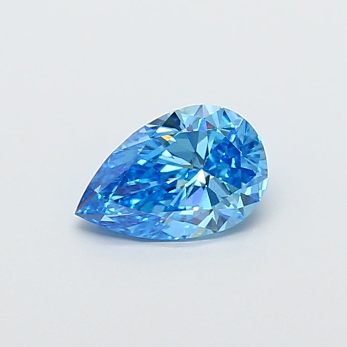 0.99 carat fancy vivid blue pear lab grown diamond VS1 clarity
