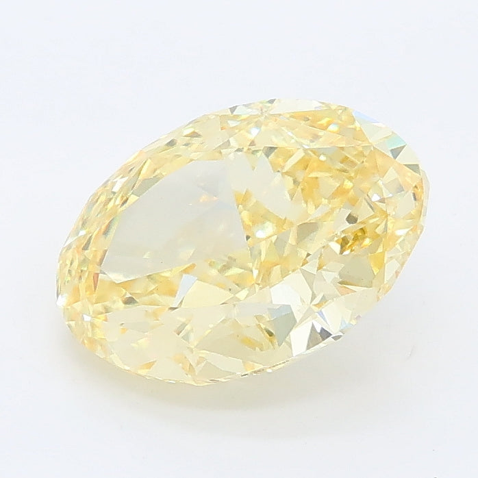 2.22 carat fancy intense yellow oval lab grown diamond VVS2 clarity