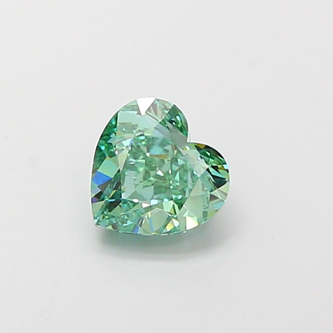 1.01 carat fancy vivid green heart lab grown diamond VS2 clarity