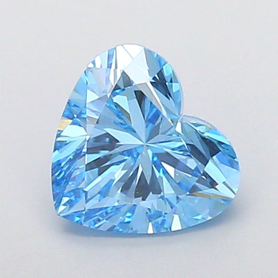 1.78 carat fancy vivid blue heart lab grown diamond VVS2 clarity