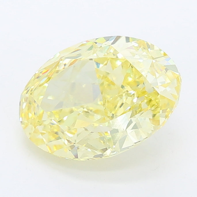 2.52 carat fancy intense yellow oval lab grown diamond VVS2 clarity