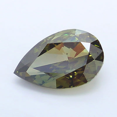 1.53 carat fancy deep green pear lab grown diamond VS1 clarity