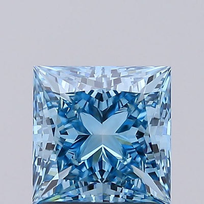 1.50 carat fancy vivid blue princess lab grown diamond VS1 clarity