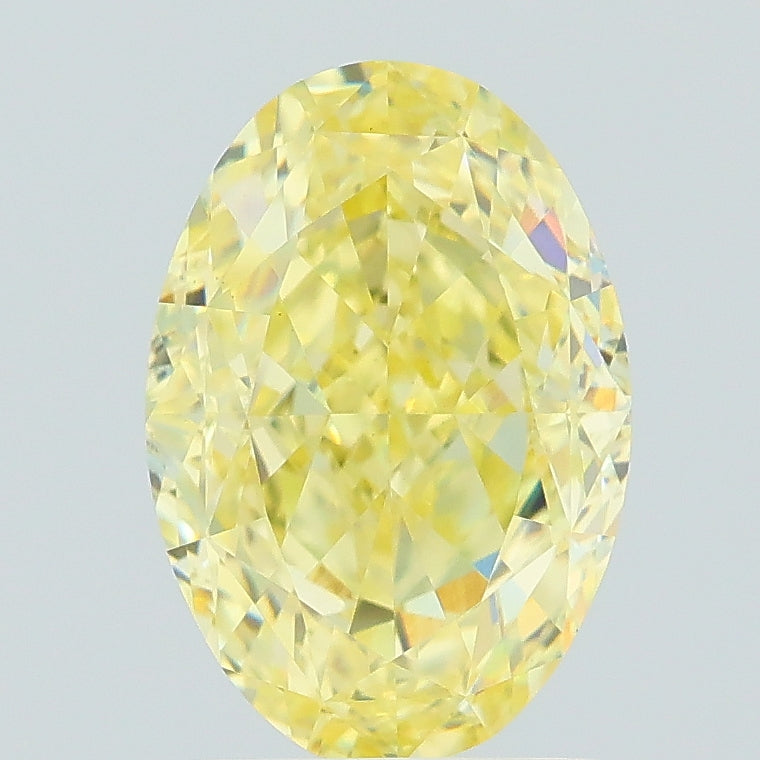 2.26 carat fancy intense yellow oval lab grown diamond VS1 clarity