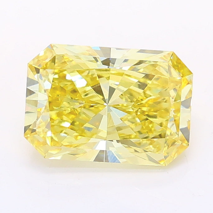 1.75 carat fancy intense yellow radiant lab grown diamond VVS2 clarity