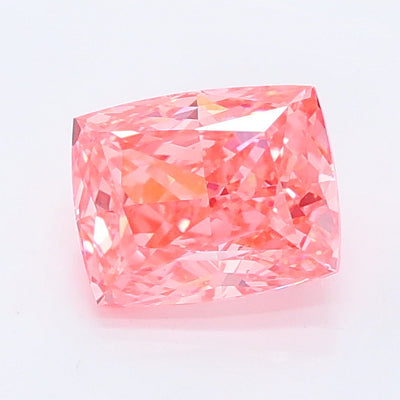 1.00 carat fancy vivid pink cushion lab grown diamond VS1 clarity