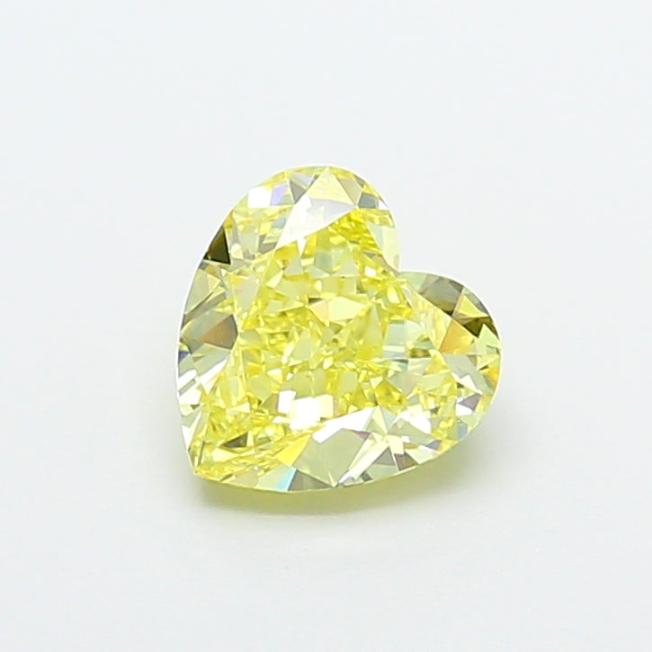 2.03 carat fancy yellow heart lab grown diamond VS1 clarity