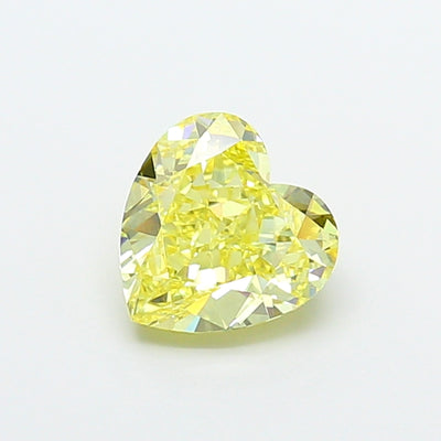 2.03 carat fancy yellow heart lab grown diamond VS1 clarity