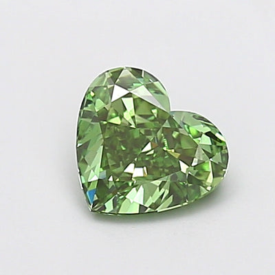 1.03 carat fancy vivid green heart lab grown diamond VS1 clarity