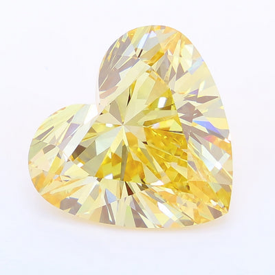 7.74 carat fancy yellow heart lab grown diamond VVS2 clarity