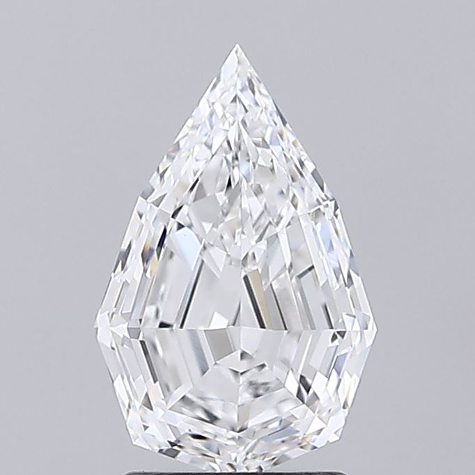 2.06 carat pear lab grown diamond D color VVS2 clarity