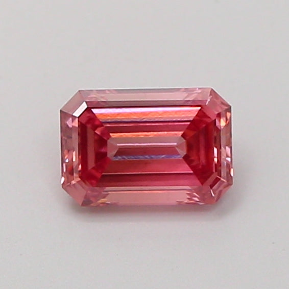 0.52 carat fancy vivid pink emerald lab grown diamond VS2 clarity