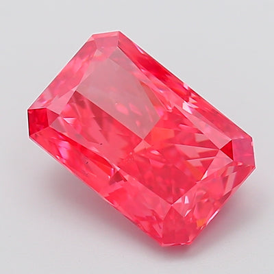 5.00 carat fancy vivid pink radiant lab grown diamond VS2 clarity