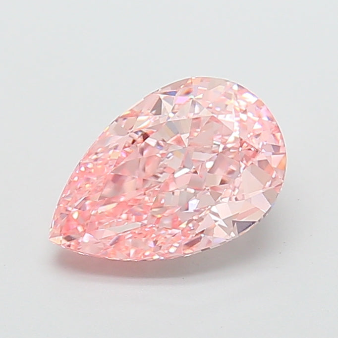3.02 carat fancy vivid pink pear lab grown diamond VVS2 clarity