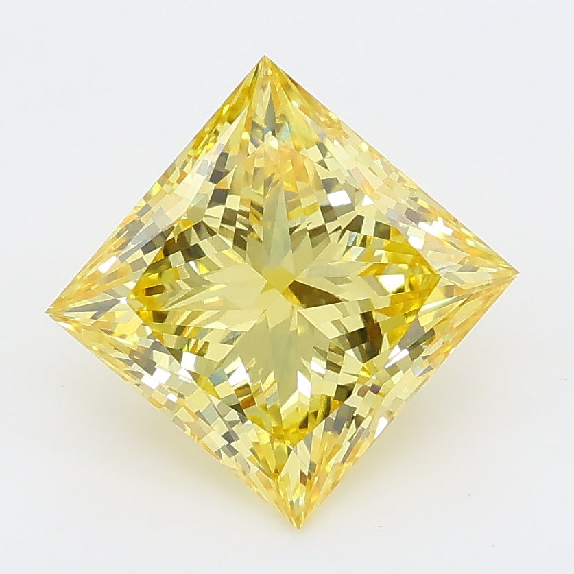 2.98 carat fancy vivid yellow princess lab grown diamond VVS2 clarity