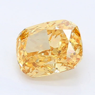 1.24 carat fancy intense yellow cushion lab grown diamond VS1 clarity