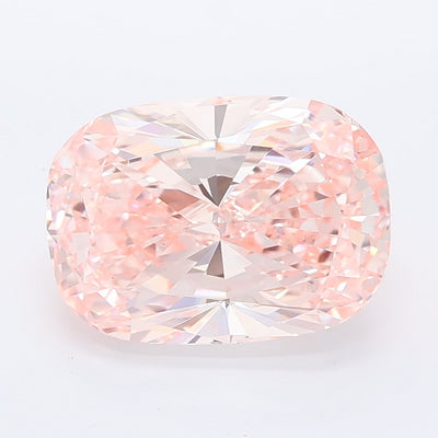 3.18 carat fancy intense pink cushion lab grown diamond VS1 clarity