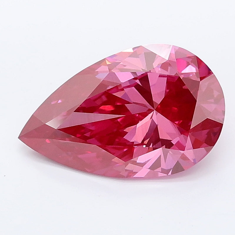 2.19 carat fancy vivid pink pear lab grown diamond VS1 clarity