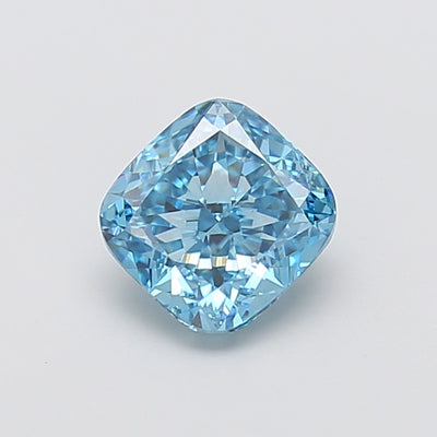 2.10 carat fancy vivid blue cushion lab grown diamond VVS2 clarity