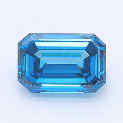 0.90 carat fancy vivid blue emerald lab grown diamond VS2 clarity