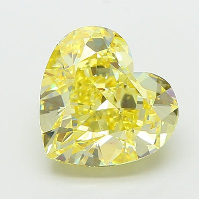 3.01 carat fancy intense yellow heart lab grown diamond VS1 clarity