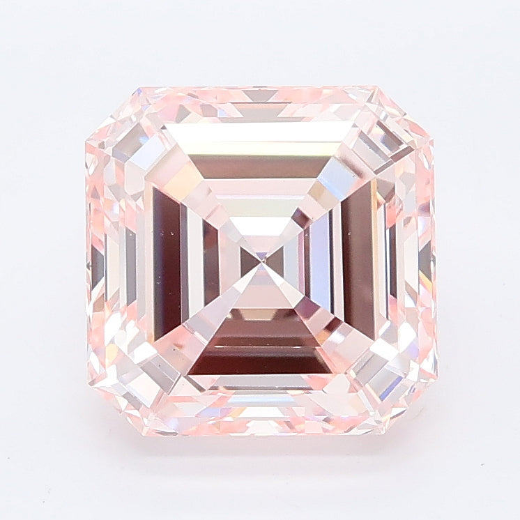 3.06 carat fancy intense pink asscher lab grown diamond VS1 clarity