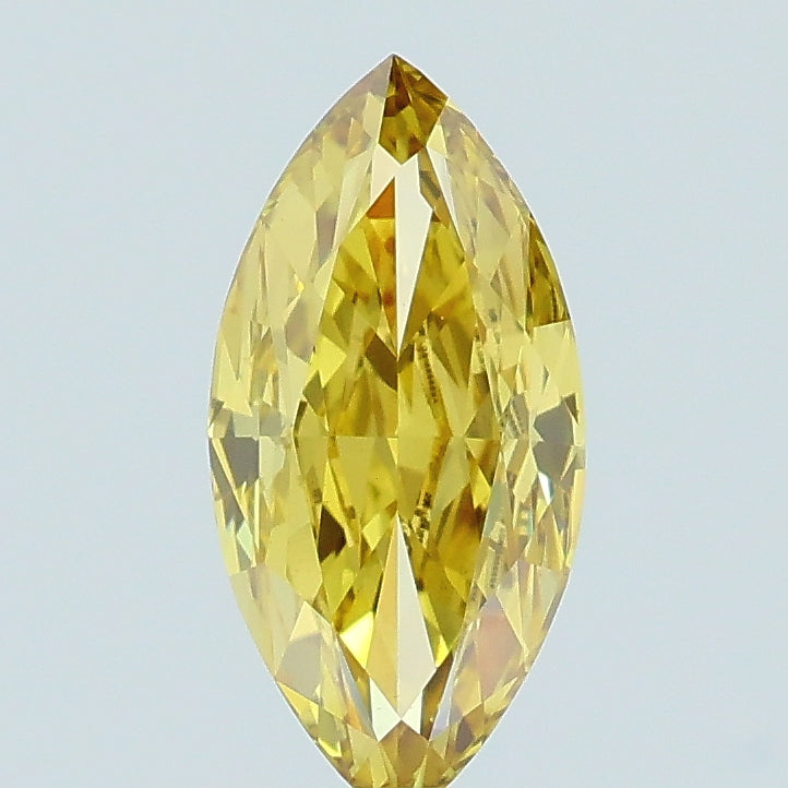 0.96 carat fancy yellow marquise lab grown diamond VS1 clarity