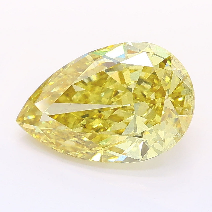 3.07 carat fancy intense yellow pear lab grown diamond SI1 clarity