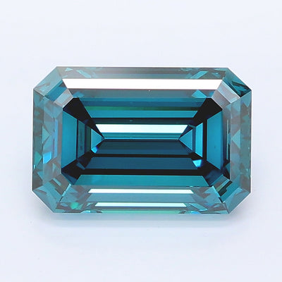 2.91 carat fancy vivid greenish blue emerald lab grown diamond VS1 clarity
