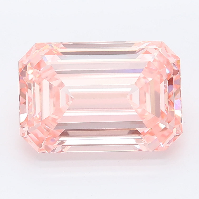 4.13 carat fancy vivid pink emerald lab grown diamond VVS2 clarity