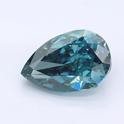 1.06 carat fancy deep green blue pear lab grown diamond VS1 clarity