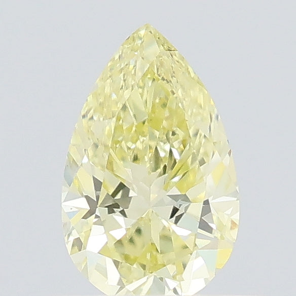0.44 carat fancy yellow pear lab grown diamond VVS2 clarity