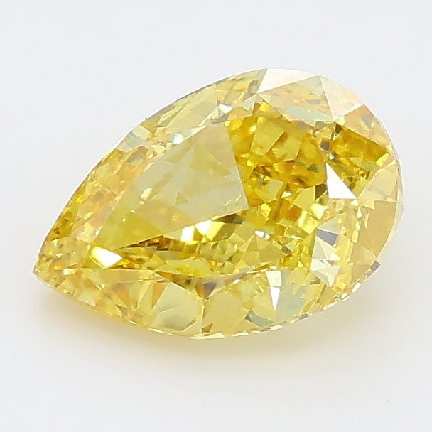 1.50 carat fancy vivid yellow pear lab grown diamond VS1 clarity