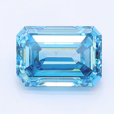 1.02 carat fancy vivid blue emerald lab grown diamond VS2 clarity